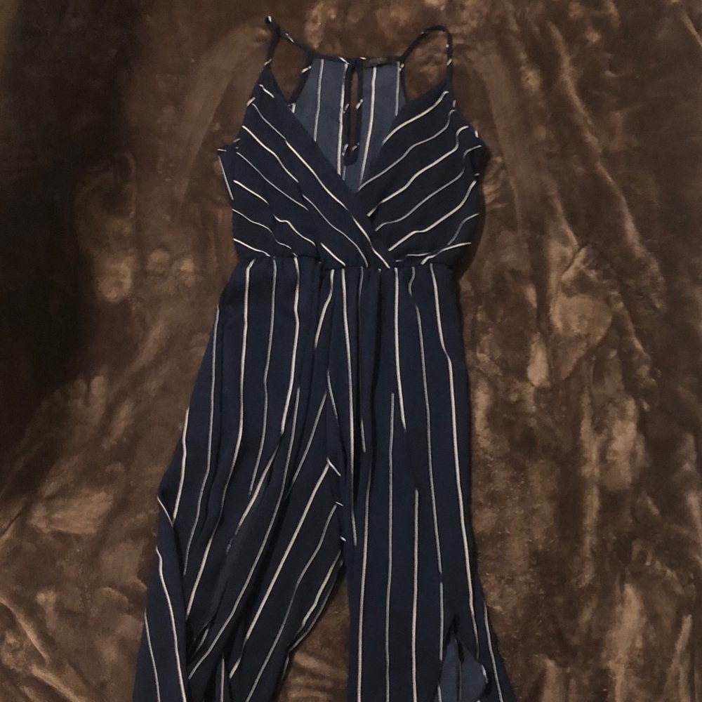 Striped Capri jumpsuit